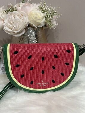 Kate spade ♠️ What a Melon novelty crossbody purse wicker summer purse